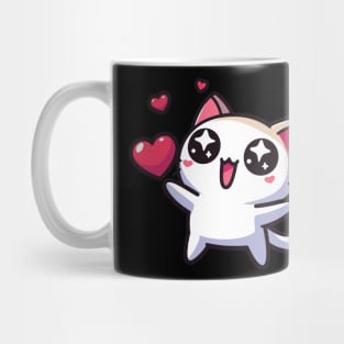 Kawaii kitten with hearts Mug